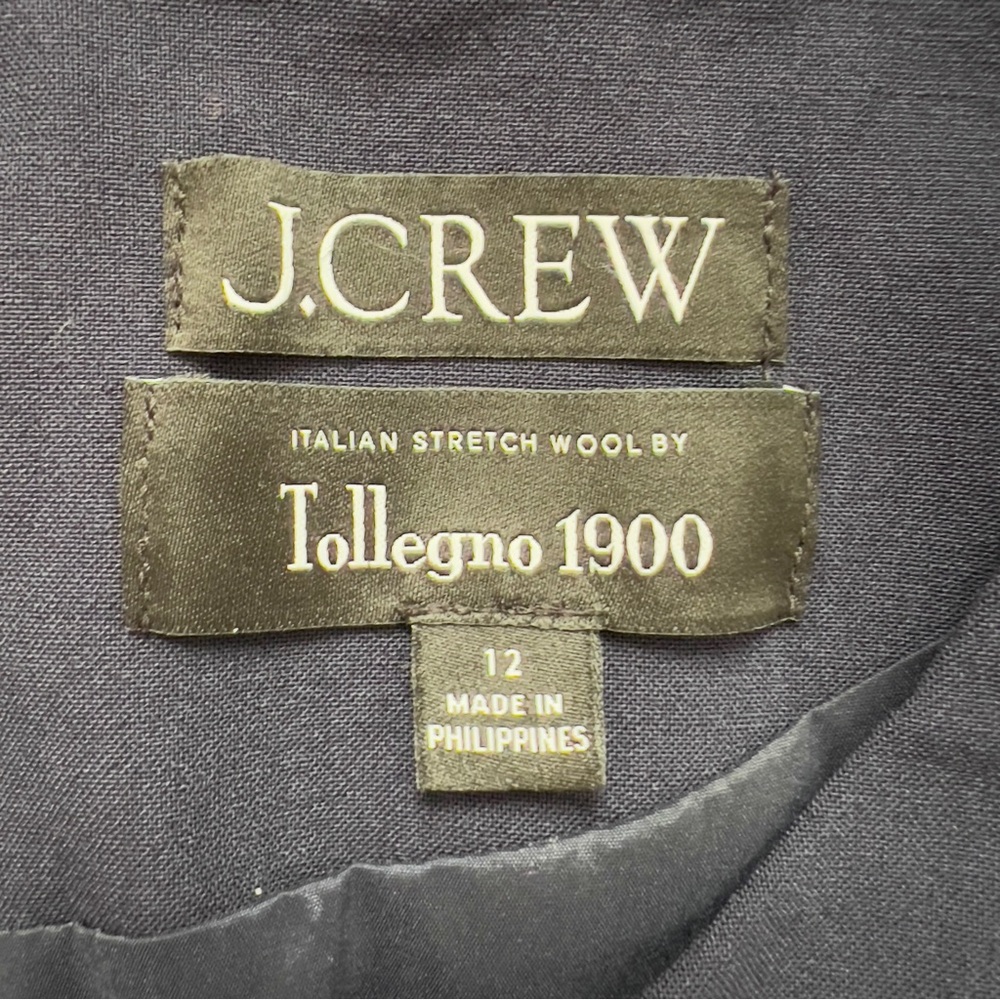 J. Crew Wool Blend Career Elevated Basic Navy Mini Dress Women’s Size 12 - Picture 2 of 14